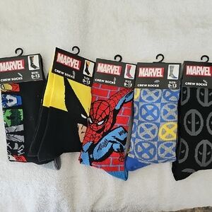 Marvel Men's Socks. X-Men. Spiderman. Deadpool.